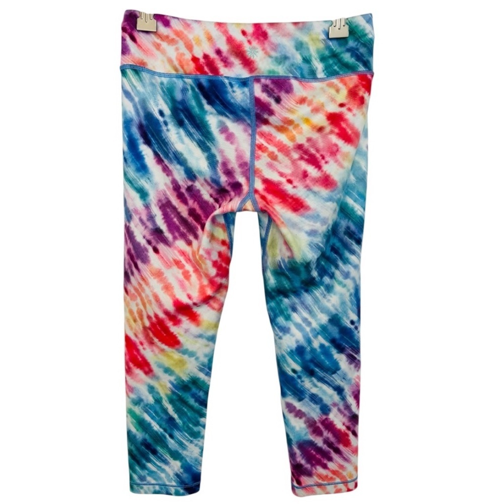 Athleta Girl “Love Proudly” Tie-Dye Girl’s Capri Leggings Size Large (12) - Picture 5 of 8